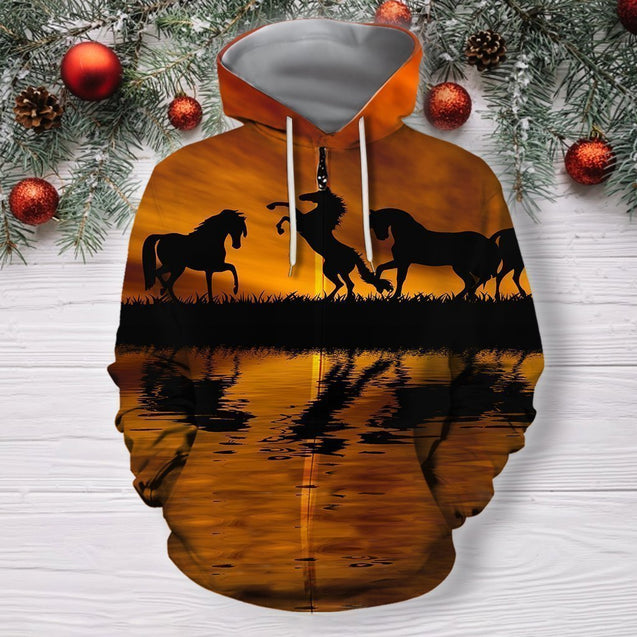 3D All Over Print Animals Horse Hoodie-Apparel-Phaethon-Zip-S-Vibe Cosy™