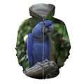 3D All Over Print Blue Macaw Parrot Hoodie-Apparel-PHL-Zipped Hoodie-S-Vibe Cosy™
