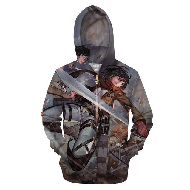 Attack On Titan - Titan War-Phaethon-ZIPPED HOODIE-S-Vibe Cosy™