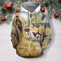 3D All Over Print 3 Hunting Dog Pheasant Hoodie-Apparel-Phaethon-Zipped Hoodie-S-Vibe Cosy™