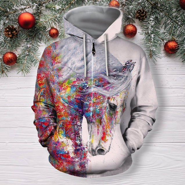 3D All Over Print Horse Art Shirts-Apparel-Phaethon-Zip-S-Vibe Cosy™