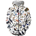 3D All Over Printed Birds Clothes-Apparel-HP Arts-ZIPPED HOODIE-S-Vibe Cosy™