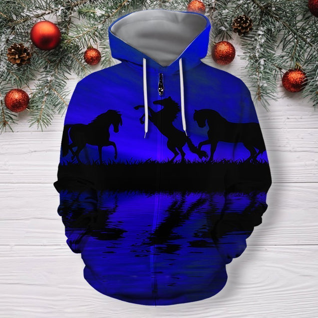 3D All Over Print Animals Horse Hoodie-Apparel-Phaethon-Zip-S-Vibe Cosy™