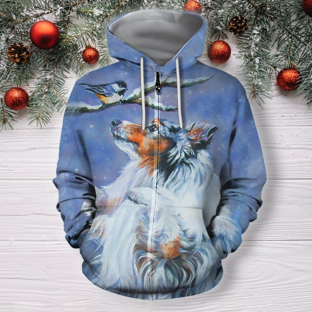 3D All Over Print Shelties Blue Merle Dog Hoodie-Apparel-Phaethon-Zipped Hoodie-S-Vibe Cosy™