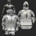 3D All Over Printed Knight Armor Tops-Apparel-HP Arts-ZIPPED HOODIE-S-Vibe Cosy™