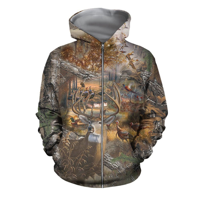 3D All Over Printed Hunting Camo Shirts and Shorts-Apparel-HP Arts-ZIPPED HOODIE-S-Vibe Cosy™