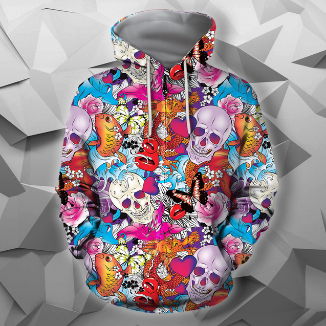 All Over Print Paisley Pattern Skull-Apparel-Phaethon-Zip-S-Vibe Cosy™