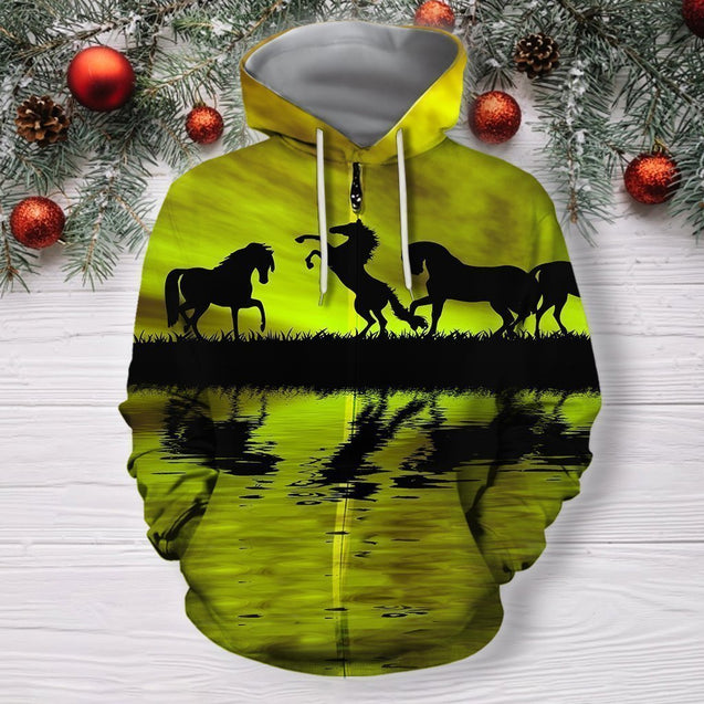 3D All Over Print Animals Horse Hoodie-Apparel-Phaethon-Zip-S-Vibe Cosy™