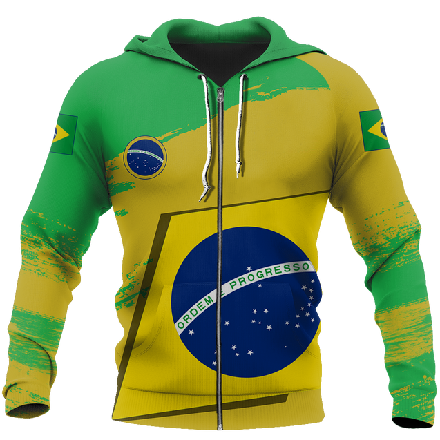 Brasil Special Pullover Hoodie-Apparel-Phaethon-Zipped Hoodie-S-Vibe Cosy™