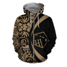 Hawaii Polynesian Tribal Hoodie - Circle Style Gold Color 2.0 - AH-ALL OVER PRINT HOODIES (P)-Phaethon-Zip-Up Hoodie-S-Vibe Cosy™