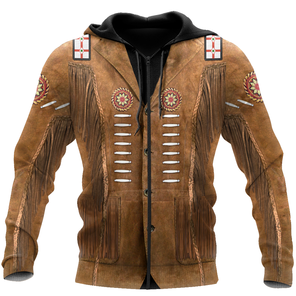 Native Cowboy Jacket No18 Cosplay 3D Over Printed Unisex Deluxe Hoodie ML
