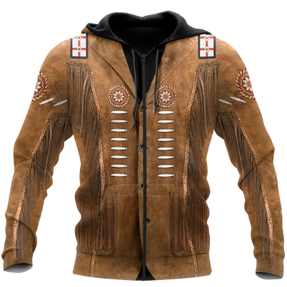 Native Cowboy Jacket No18 Cosplay 3D Over Printed Unisex Deluxe Hoodie ML