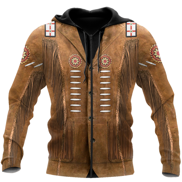 Native Cowboy Jacket No18 Cosplay 3D Over Printed Unisex Deluxe Hoodie ML