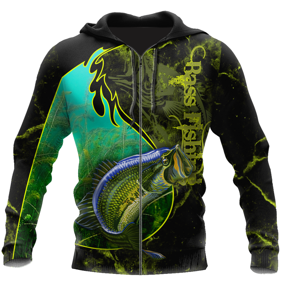 Bass fishing underwater Yinyang camo 3d print shirts