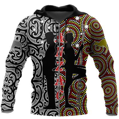 Anzac Day Australia Aboriginal And New Zealand Maori 3D All Over Printed Unisex