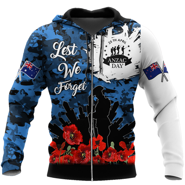 Lest We Forget Anzac Day 3D Printed Unisex Shirts TN