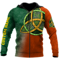 Irish St.Patrick celtic 3d hoodie shirt for men and women custom name