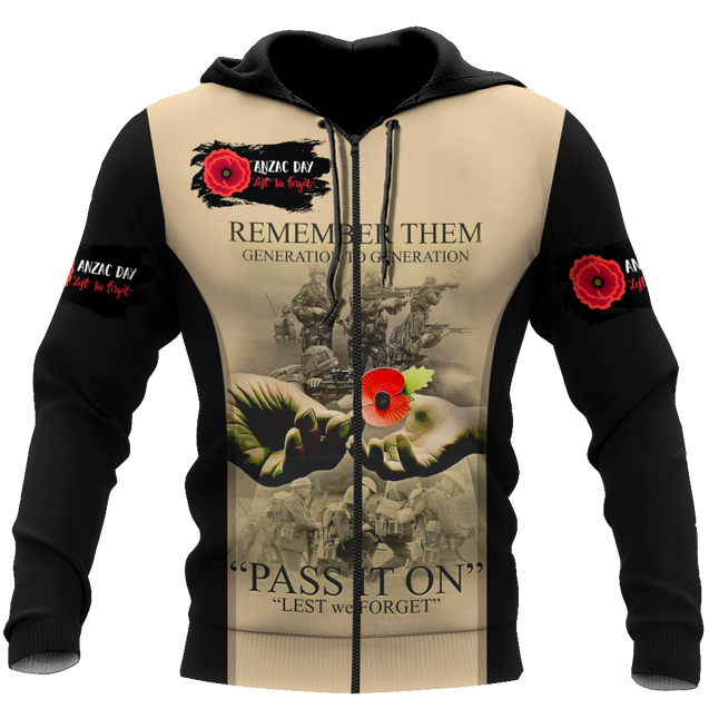 Anzac Day 3D Printed Unisex Shirts TN PD25032101