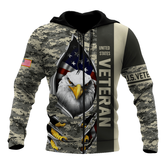 Eagle US Veteran 3D All Over Printed Hoodie AM24052108