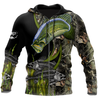 Bass Fishing Painting Fall Camo Reaper 3d print shirts