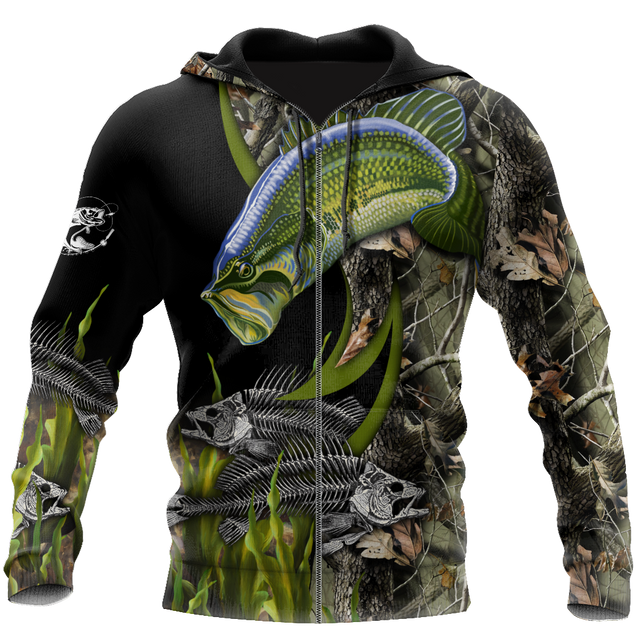 Bass Fishing Painting Fall Camo Reaper 3d print shirts