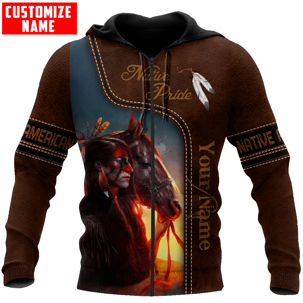 Customized name Native American 3D All Over Printed Unisex Shirts