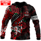 Customized name Native American Chief Skull MMIW Red Hand 3D All Over Printed Shirts