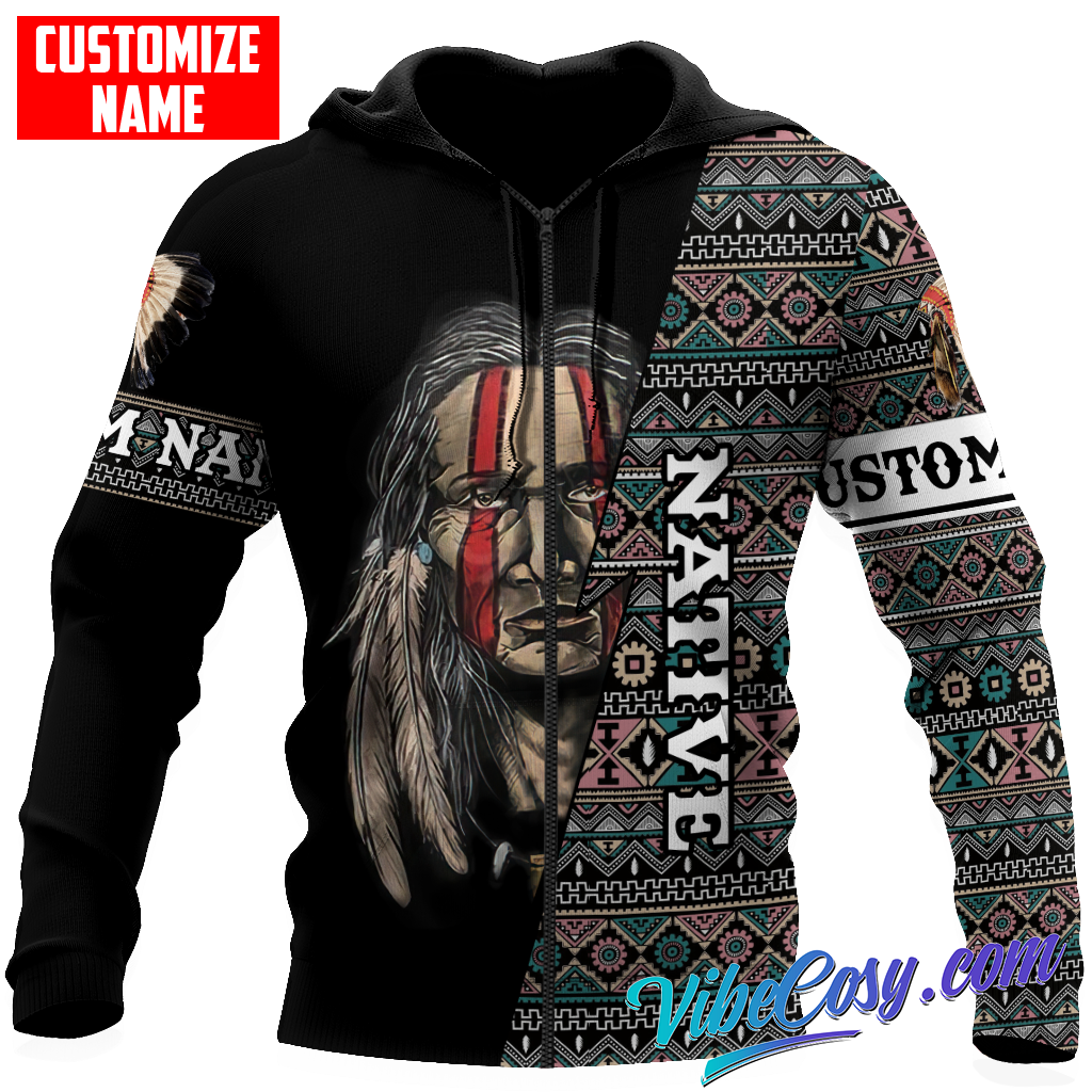 Customized Name Native American 3D All Over Printed Unisex Shirts
