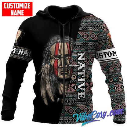 Customized Name Native American 3D All Over Printed Unisex Shirts