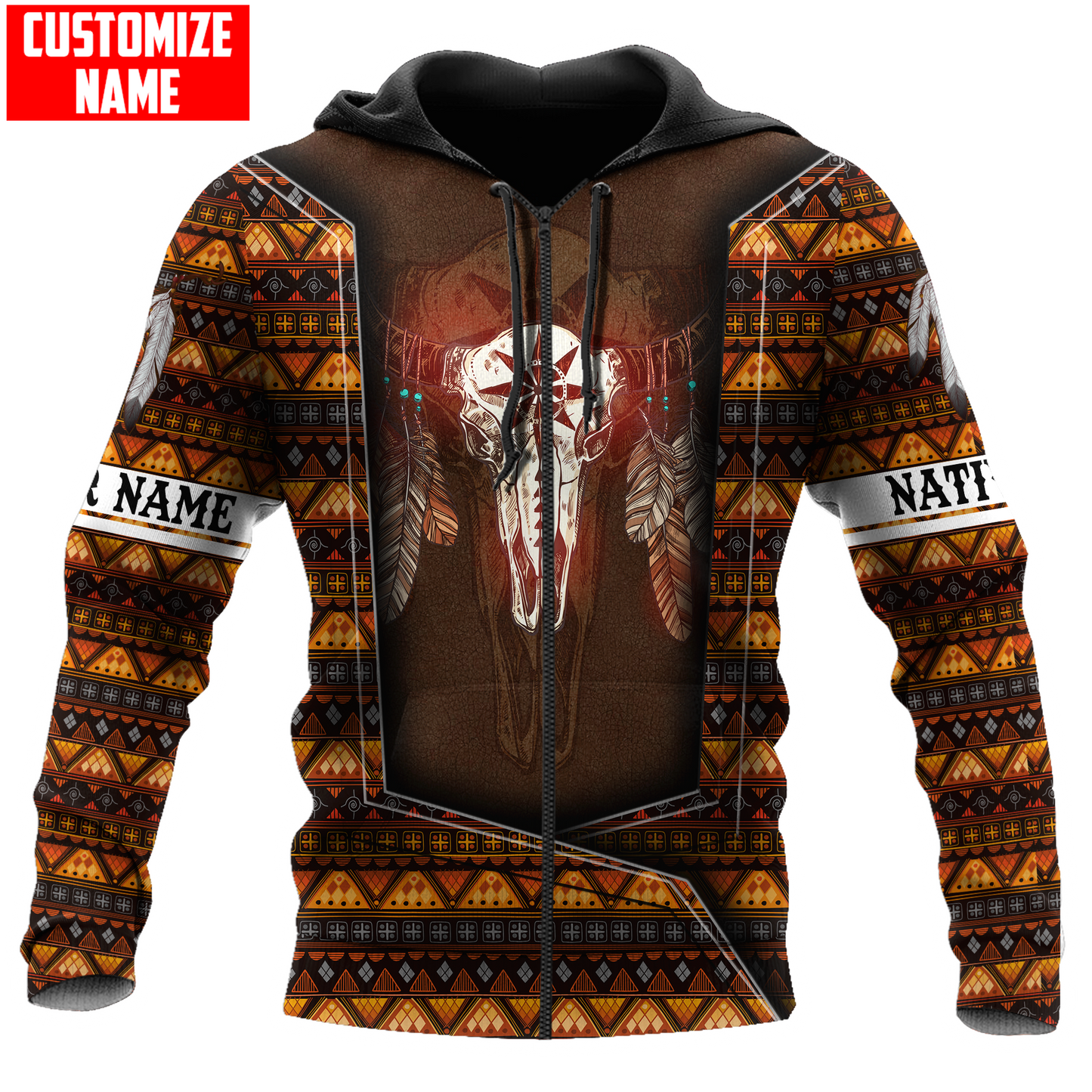 Customized Name Native American 3D All Over Printed Unisex Shirts