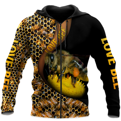 Premium Unisex All Over Printed Love Bee Shirts MEI