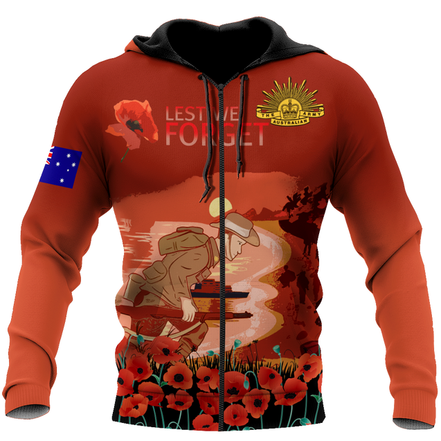 Premium Unisex Hoodie Remember Anzac Day ML PD25022101