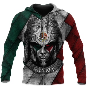 Aztec Warrior Mexico 3D All Over Printed Unisex Hoodies