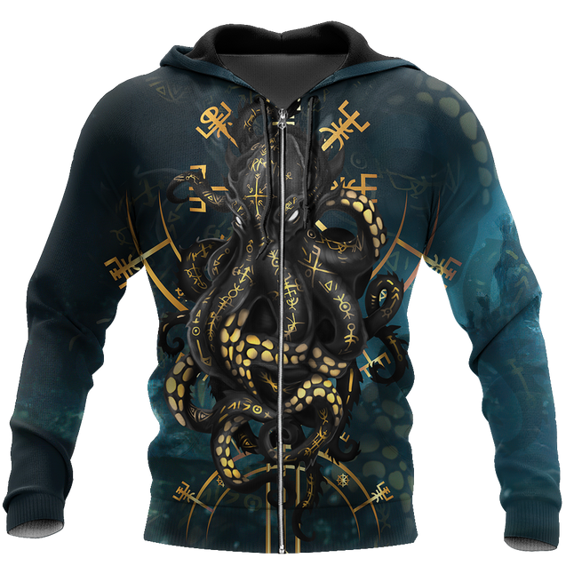 Premium Unisex Hoodie Kraken Octopus King of The Seven Seas III ML