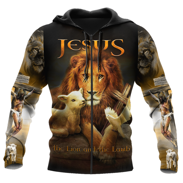 Jesus - The Lion And The Lamb 3D All Over Printed Shirts