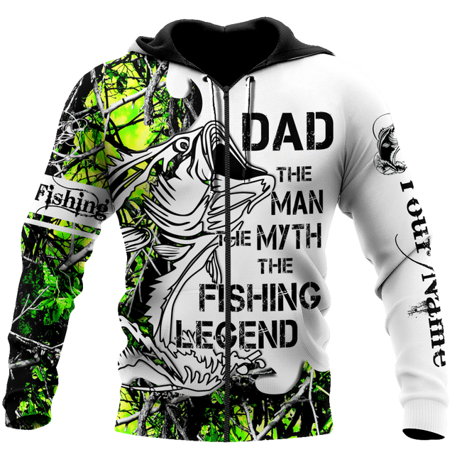 Custom name Dad Bass fishing Tattoo 3D print shirts