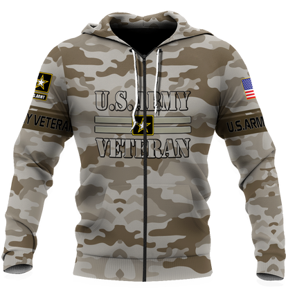 US Army Veteran 3D All Over Printed Shirts PD07122001