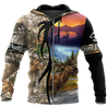 Deer Hunting 3D Over Printed Unisex Deluxe Hoodie ML