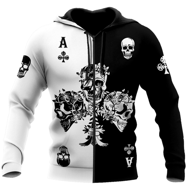 Ace Ckub Skull Gothic Art 3D All Over Printed Unisex Shirts