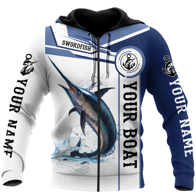 Custom name Swordfish fishing Catch and Release 3D Design print shirts