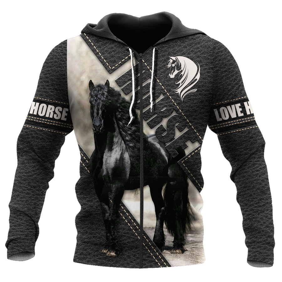 Black Horse 3D All Over Printed Hoodie Pi112058XT