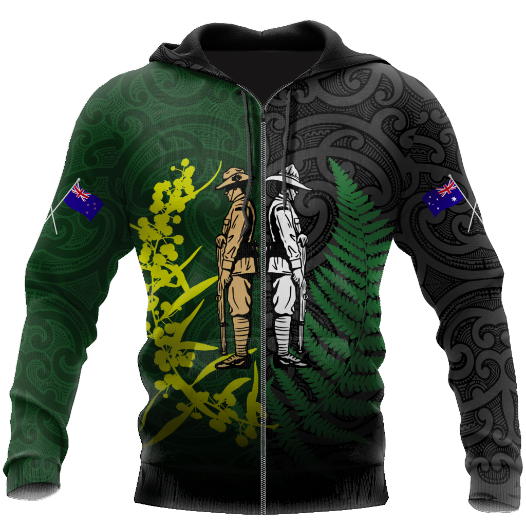 Honor and respect day fern-wattle lest we forget Kiwi and Australia Soldier