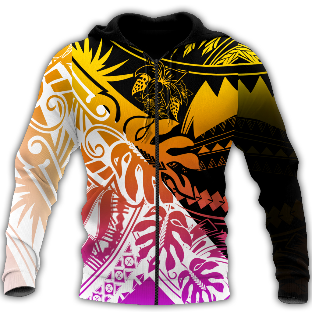 Amazing Polynesian Frangipani Unisex Deluxe Hoodie ML