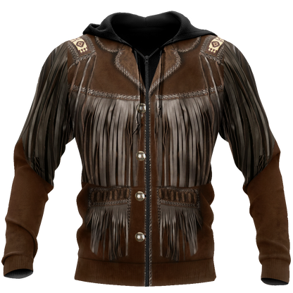 Native Cowboy Jacket No25 Cosplay 3D Over Printed Unisex Deluxe Hoodie ML