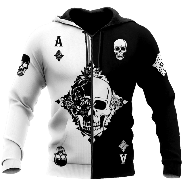 Ace Diamond Skull Gothic Art 3D All Over Printed Unisex Shirts