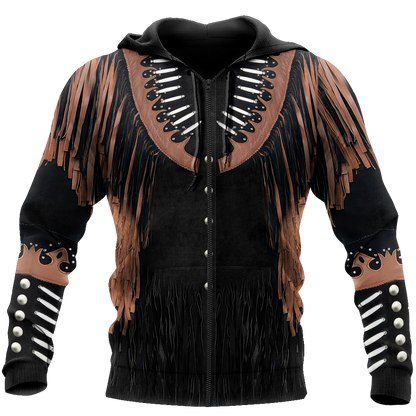 Native Cowboy Jacket No19 Cosplay 3D Over Printed Unisex Deluxe Hoodie ML