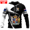 New Zealand Aotearoa Coat Of Arm Army Camou Personalize 3D Unisex Hoodie