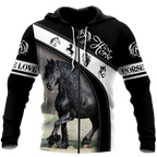 Black Horse 3D All Over Printed Shirts PD19022101
