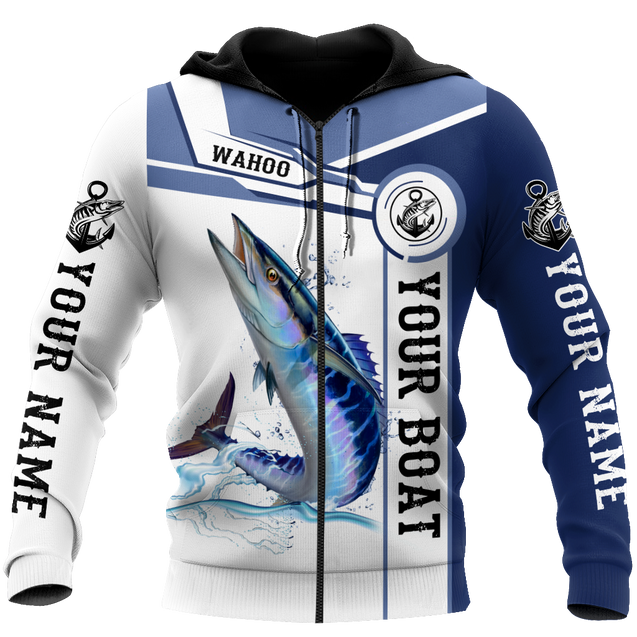 Custom name Wahoo fishing Catch and Release 3D Design print shirts