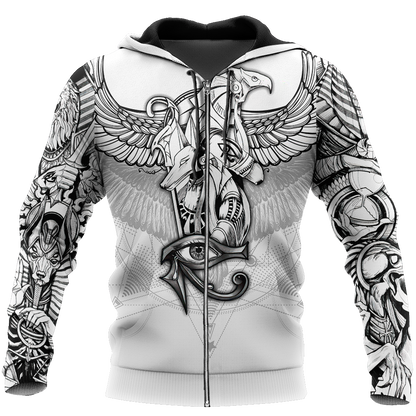 Egyptian Gods Ancient Tattoo white ver unisex 3d print shirts